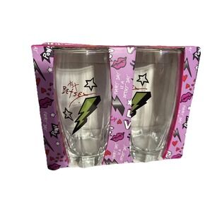 4 Betsy Johnson Highball Glasses Barware Glassware Drinking Glasses